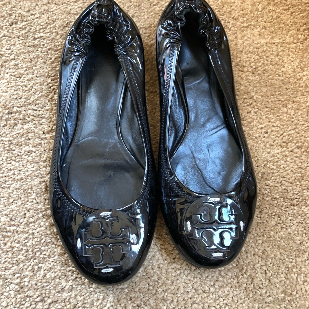 Tory Burch black patent leather flats